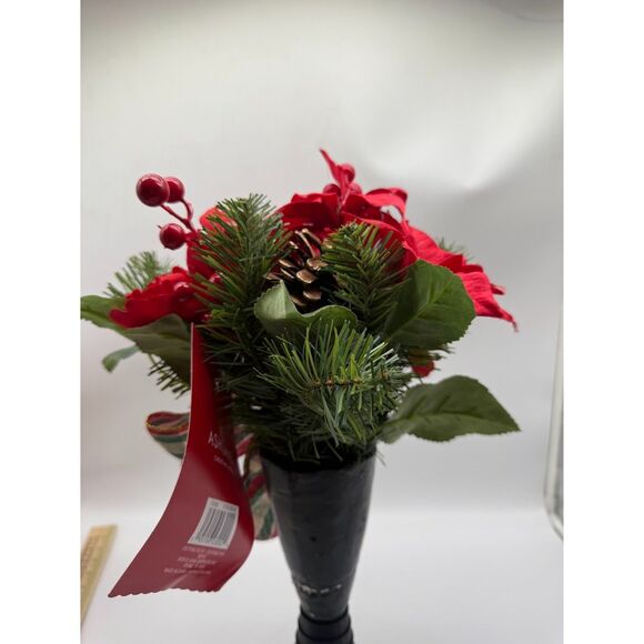 Ashland Christmas noel small cone poinsettia & peony - Picture 2 of 7